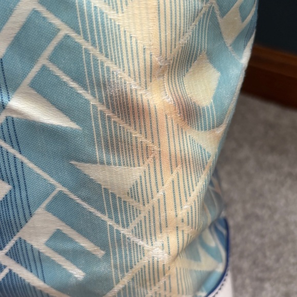 !!SOLD!! FENDI Calfskin Canvas Basket Sea Medium Tote White Blue - Picture 10 of 16